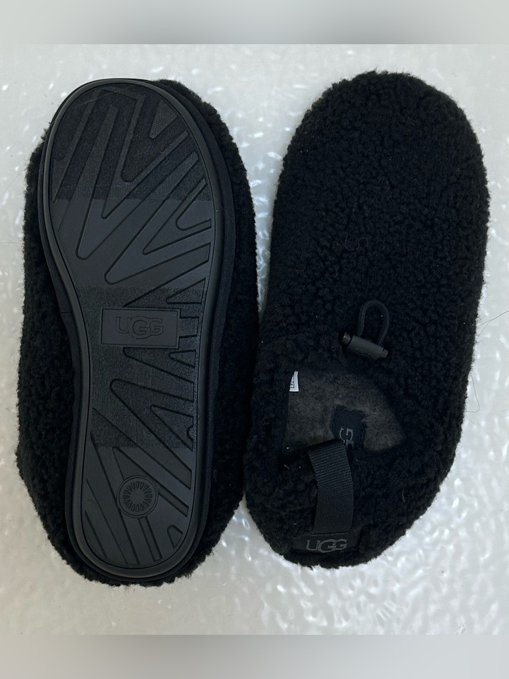 UGG Black Sherpa Toggle Slip-On Slippers - Picture 2 of 6